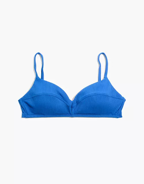 Madewell Second Wave Ribbed Retro Seamed Bikini Top | Madewell