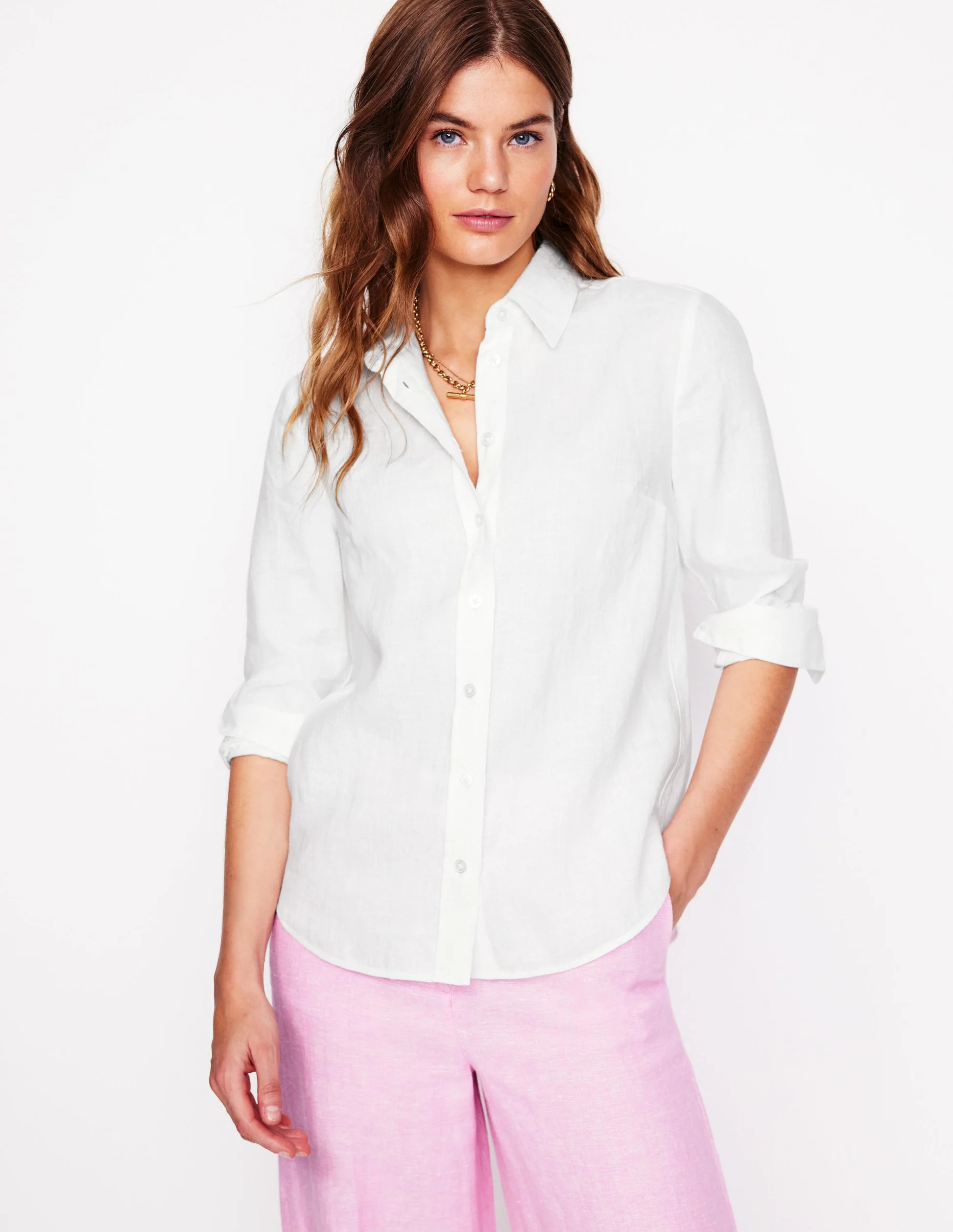 Sienna Leinenhemd-Wei\u00df | Boden DE