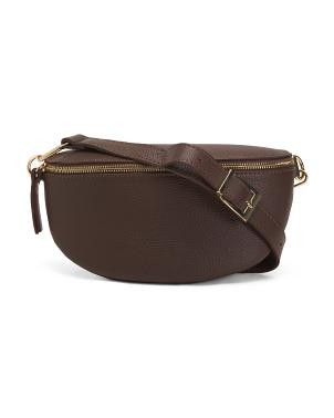 Leather Belt Bag For Women, Leather/Gold | TJ Maxx
