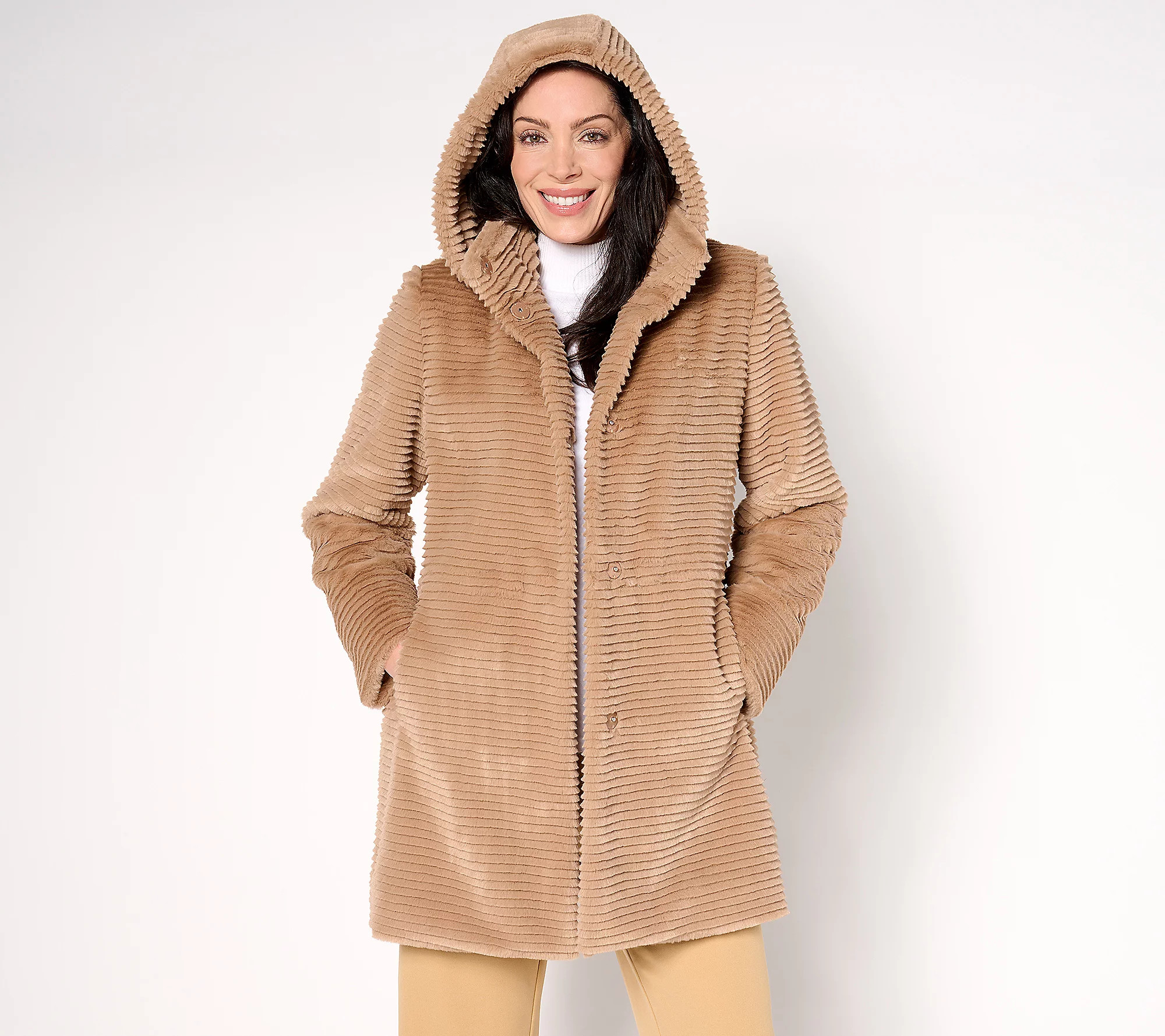 Dennis Basso Regular Faux Mink Anorak with Remo able Hood | QVC