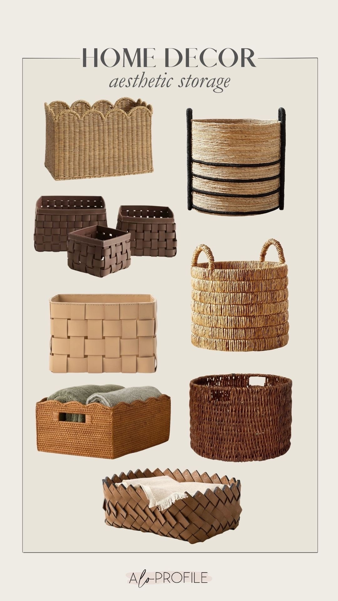 Home Decor: Aesthetic storage baskets // home decor, home refresh, living room decor, storage baskets, chic storage baskets, neutral home decor, home organization