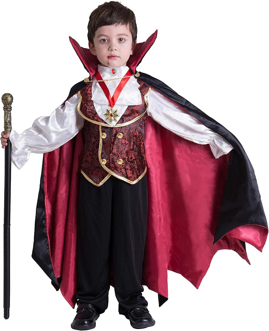 Gothic Vampire Costume Deluxe Set for Boys, Kids Halloween Party Favors, Dress Up,Role Play and Cosp | Amazon (CA)