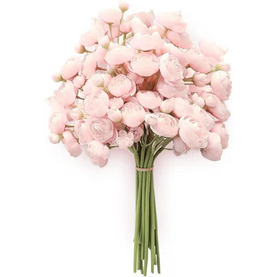 Ranunculus Artificial Flowers 18 Pcs Blush Faux Silk Mini Ranunculus Bulk Fake Wedding Filler Flowers | Wayfair North America