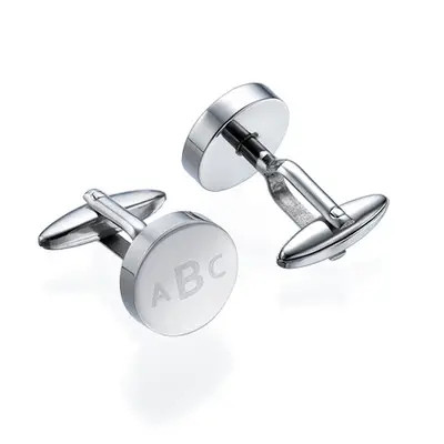 Personalized Round Letter Cufflinks | MYKA