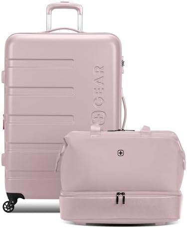 SwissGear 7366 Hardside Expandable Luggage with Spinner Wheels, Pink, 2-Piece Set (Weekender/27) | Amazon (US)