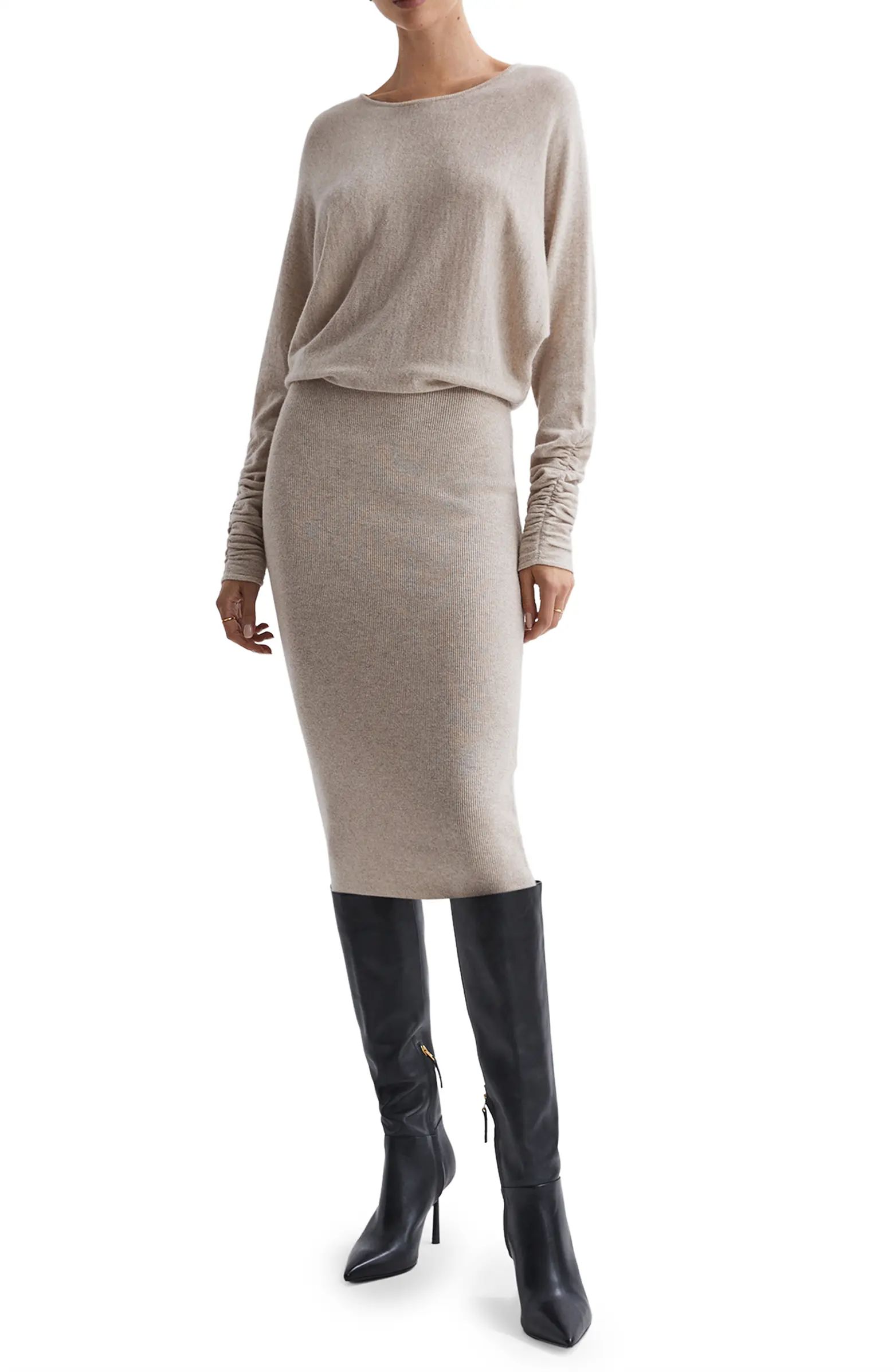 Leila Long Sleeve Blouson Knit Dress | Nordstrom