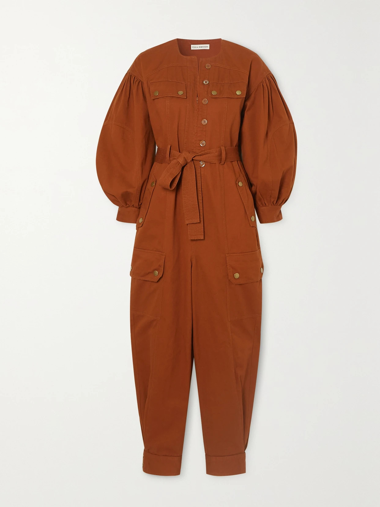 Ulla Johnson - Stearling Belted Cotton-twill Jumpsuit - Orange | NET-A-PORTER (US)