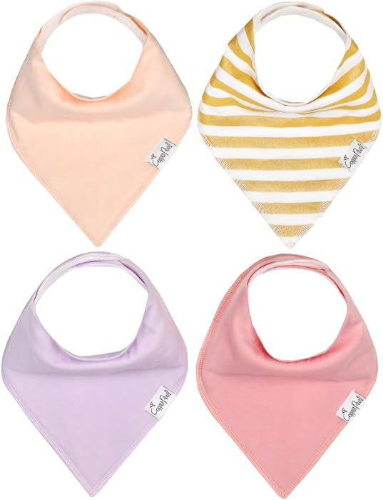 Copper Pearl 4 Pack Soft Cotton Baby Bibs for Drooling and Teething, Absorbent Drool Bibs for Bab... | Amazon (US)