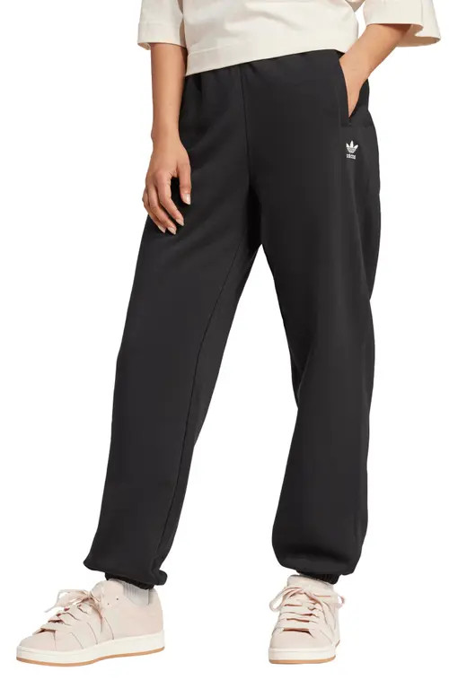 adidas Originals Essentials Trefoil Lifestyle Fleece Sweatpants in Black at Nordstrom, Size Medium | Nordstrom