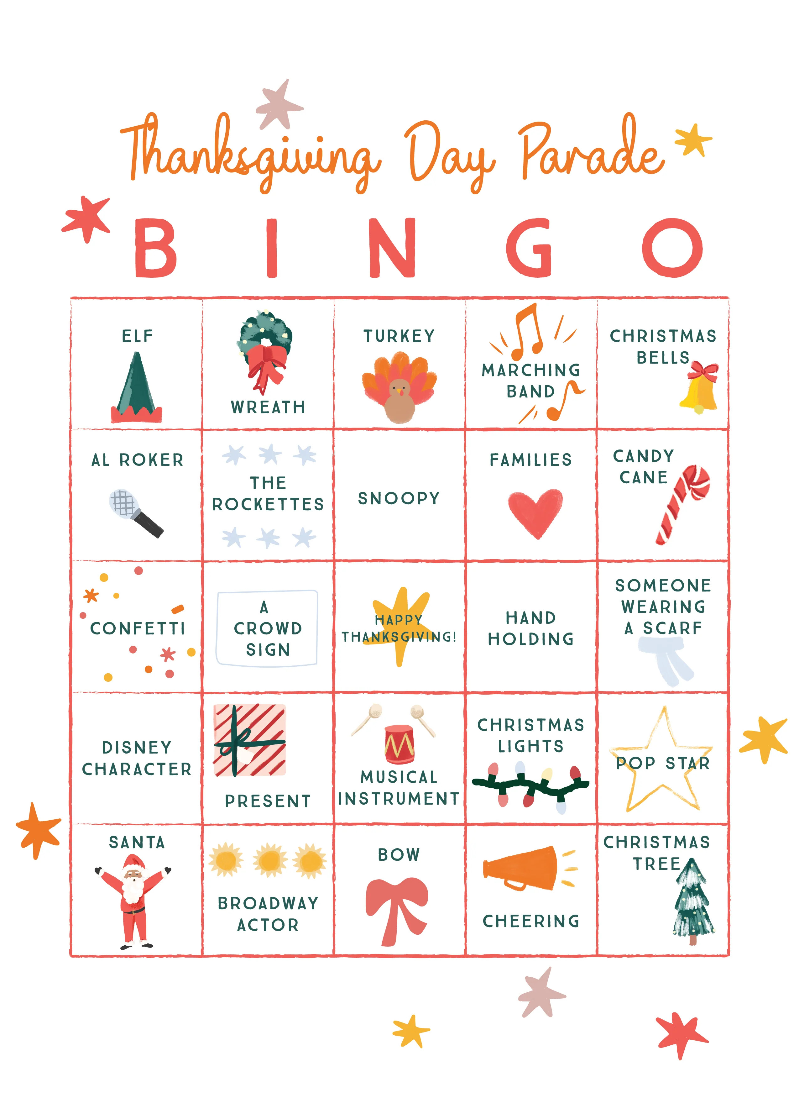 Thanksgiving Day Parade Bingo | My Mind's Eye