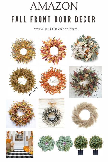 Fall front door decor on Amazon. Fall wreaths, fall welcome mat and fall faux florals for your front porch 

#LTKunder100 #LTKSeasonal #LTKhome