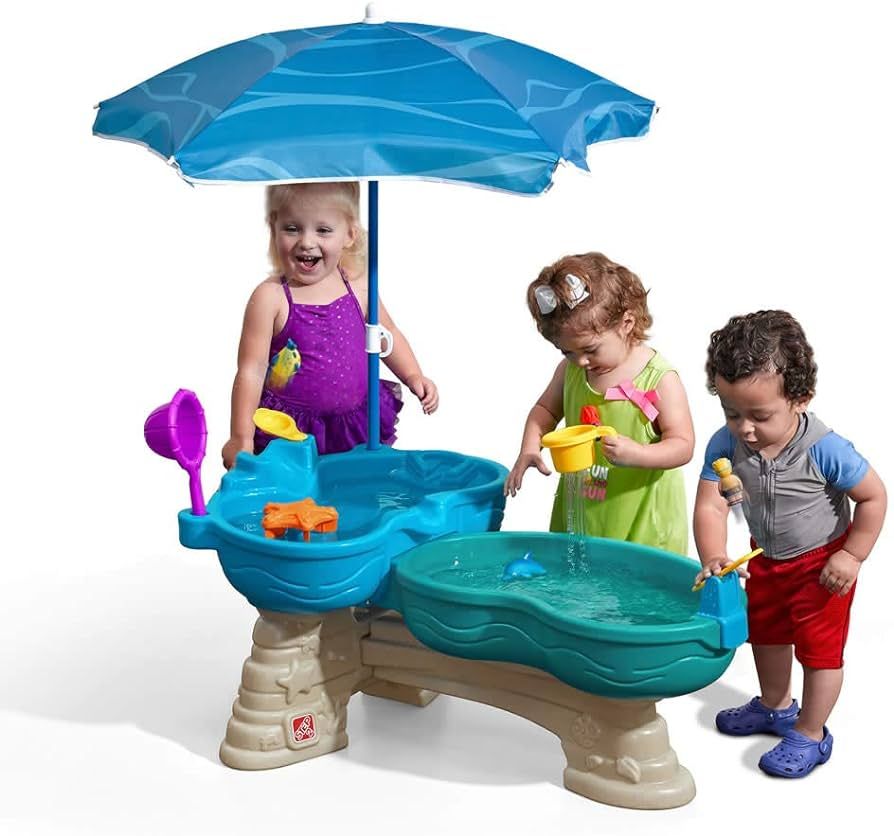 Step 2 Spill & Splash Seaway Water Table for Kids, Two-Tier Outdoor Kids Water Sensory Table with... | Amazon (US)