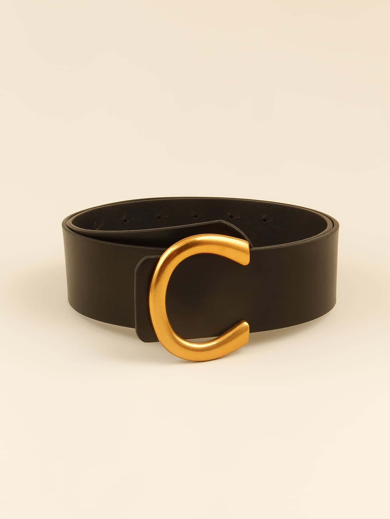 1pc Letter Design C shape Buckle Belt | SHEIN