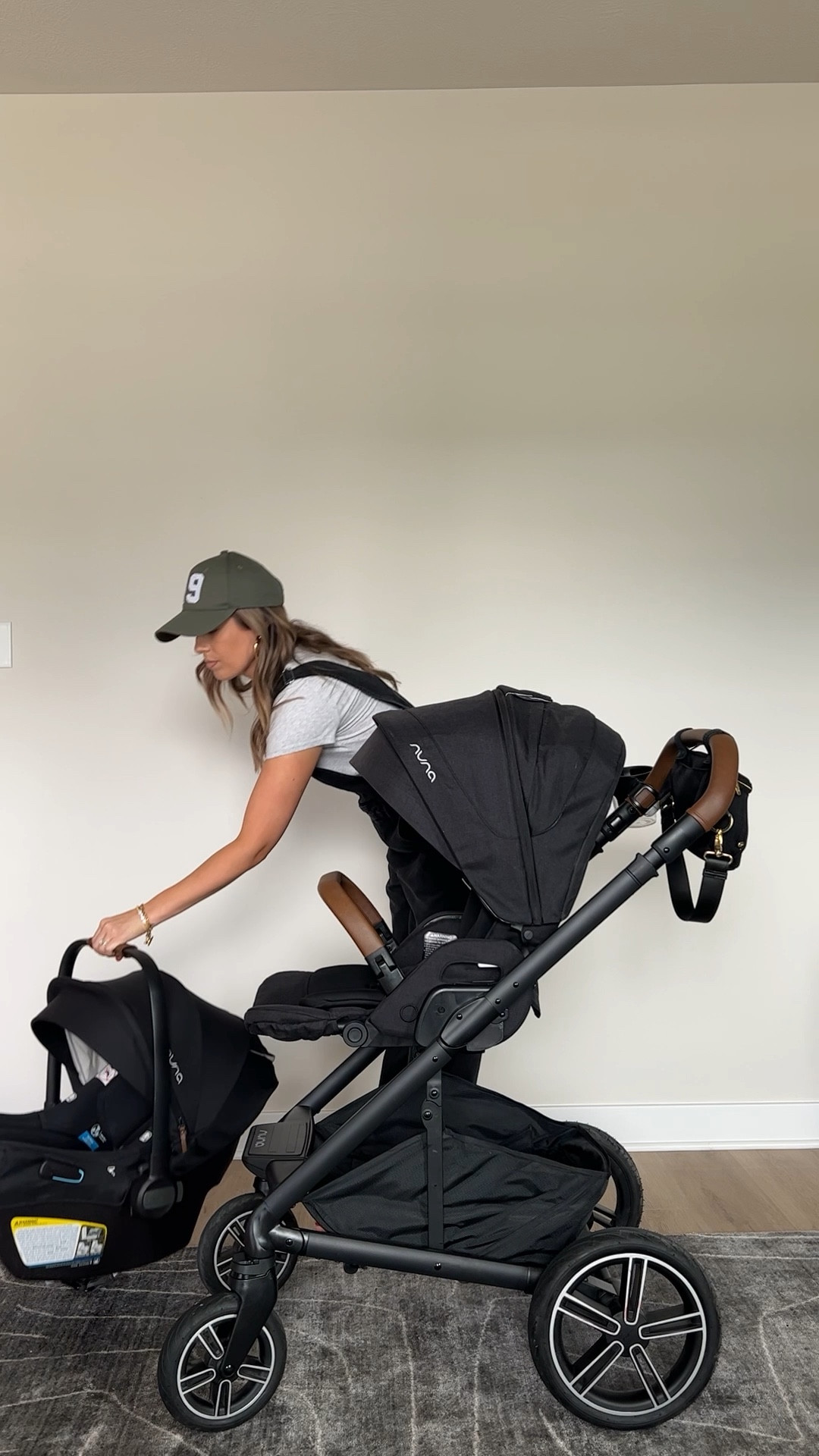 Nuna Mixx Next Stroller & Pipa RX Car Seat with cup holder and sling bag 