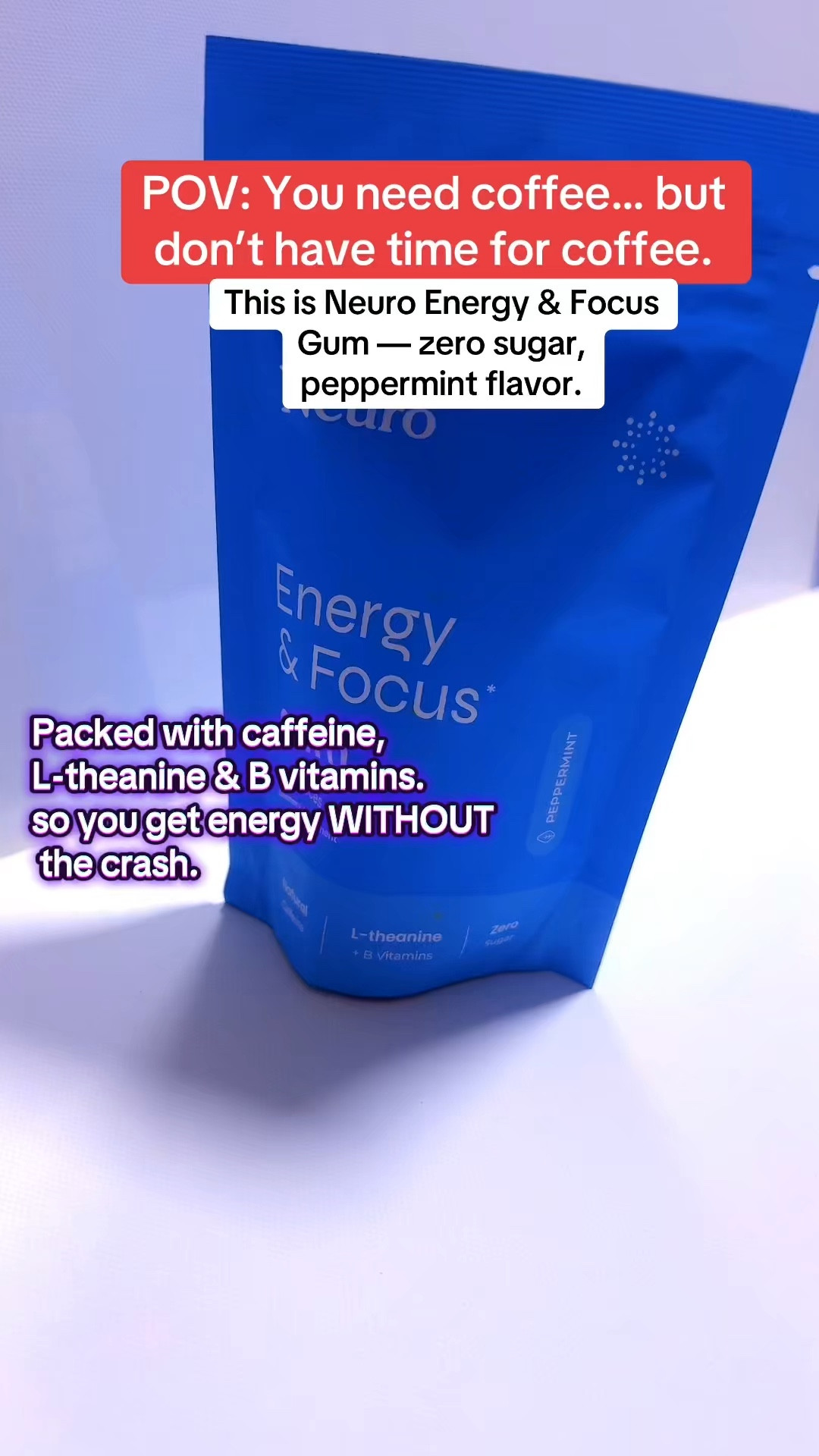 Neuro Energy Caffeine Gum/Mints for Energy
& Focus - Sugar-Free with L theanine, Caffeine, Vitamin B12 & Vitamin B6 - Peppermint Flavor

#LTKActive #LTKselfcare