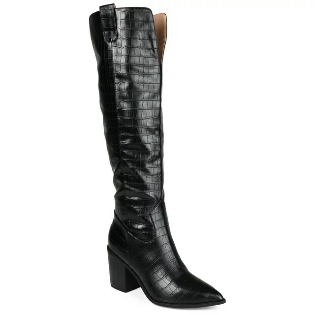Journee Collection Womens Therese Tru Comfort Foam Extra Wide Calf Stacked Heel Knee High Boots | Walmart (US)
