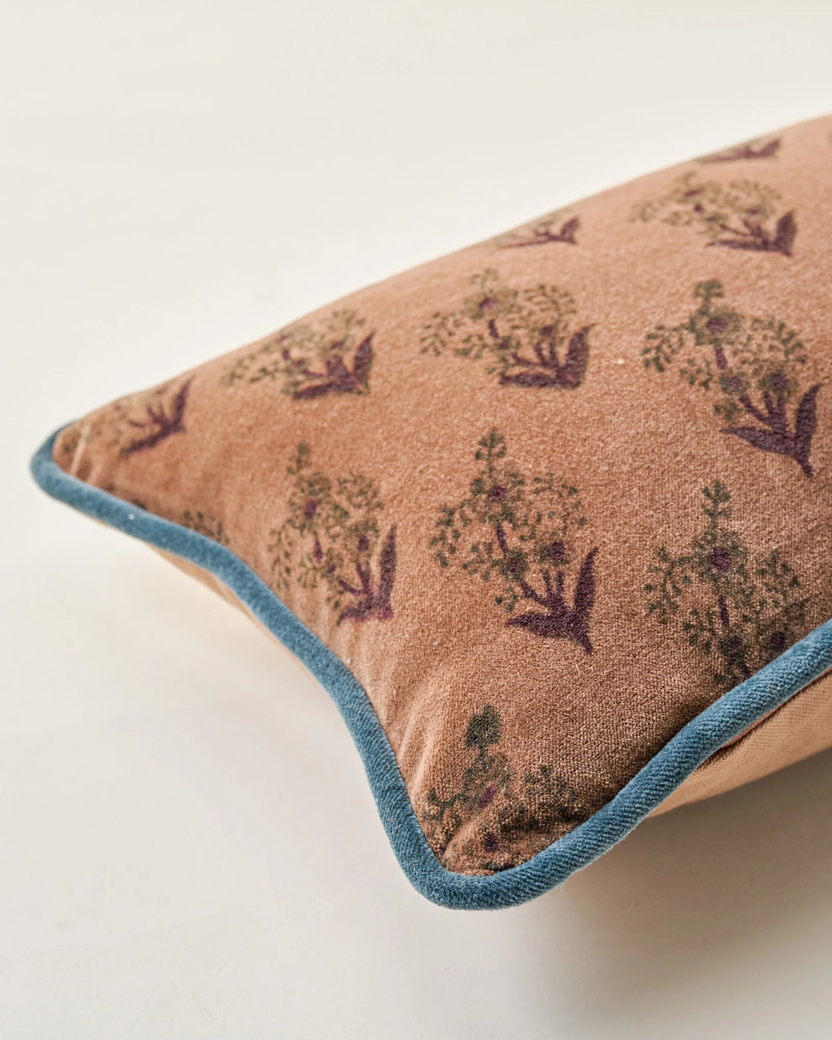 Aster Block Printed Velvet Lumbar Pillow | Magnolia