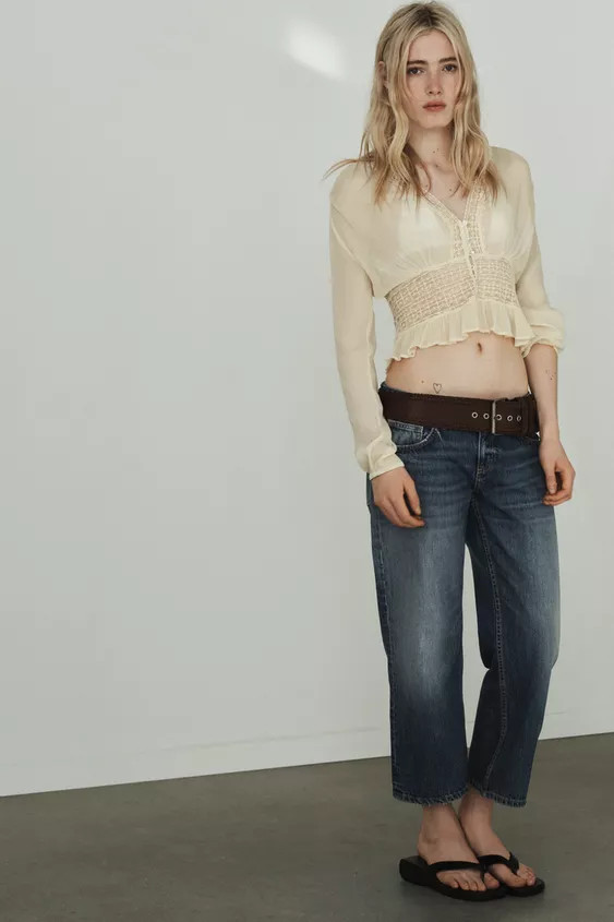 GAUZE LACE SHIRT | Zara US
