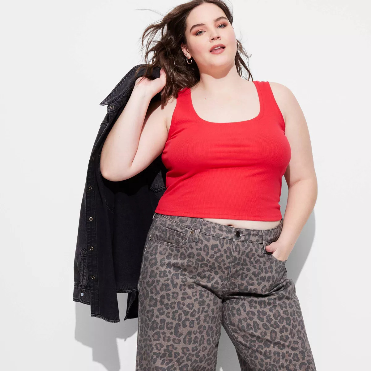 Women's Slim Fit Scoop-Neck Tank Top - Wild Fable™ Cherry Red 2X | Target