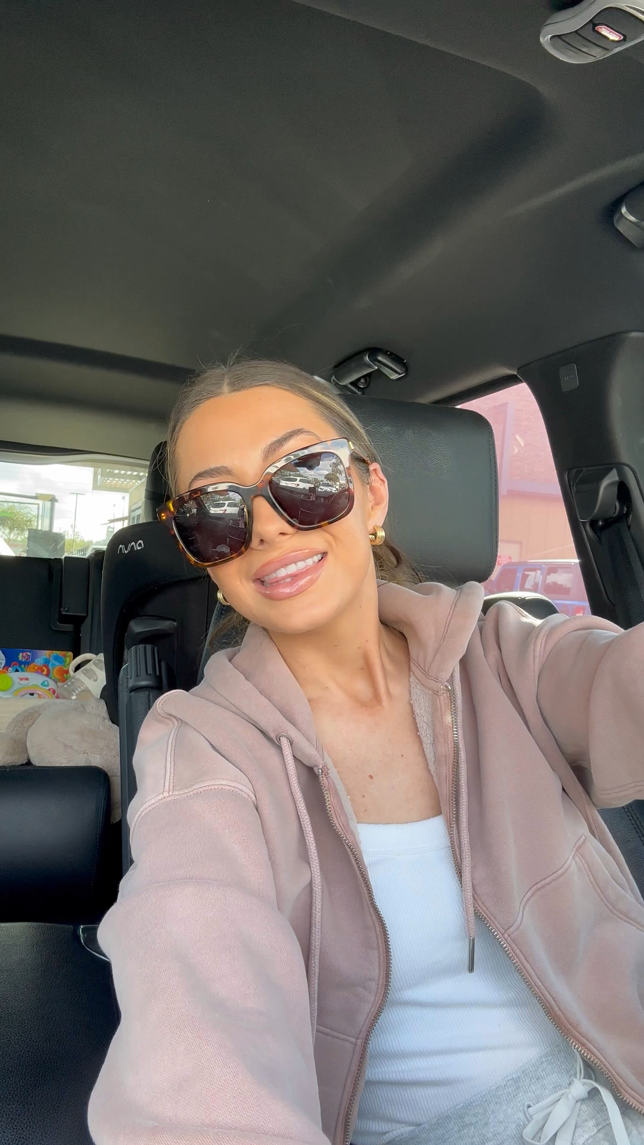 Sunnies & jacket from weekly grocery vlog! Zip up, Abercrombie zip up, oversized sunglasses 