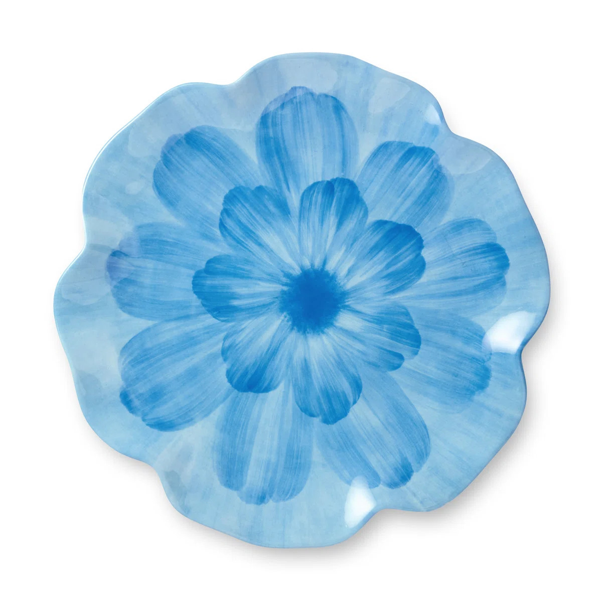 Wildflower Blue Melamine 3-D Floral Dinner Plates, Set of 4, 11-Inch, Perfect for Serving Entrees... | Wayfair North America