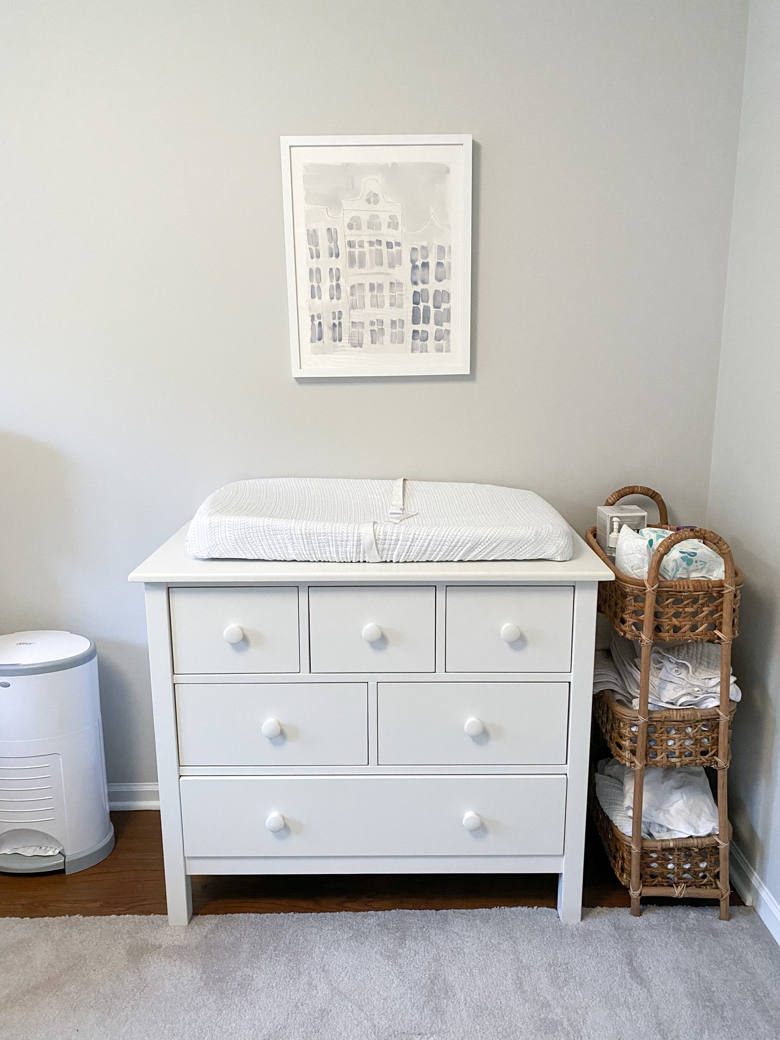 Baby boy light blue nursery - changing table / dresser and framed print. Baby room blue art and changing caddy  

#LTKbaby #LTKhome