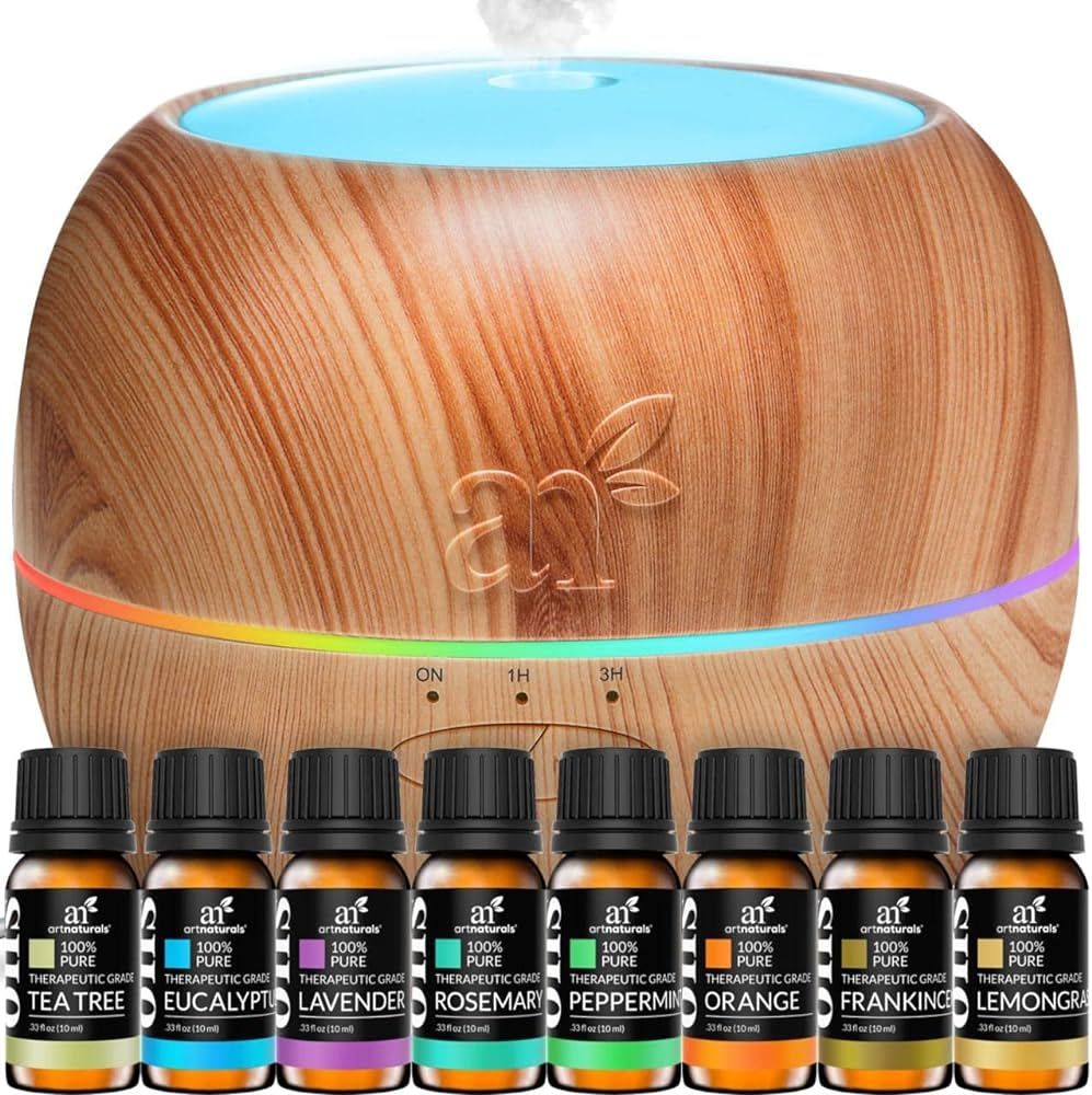 artnaturals Essential Oils and Diffuser Gift-Set - (150ml Tank-Light Brown & Top 8 Oils)-Aromathe... | Amazon (US)