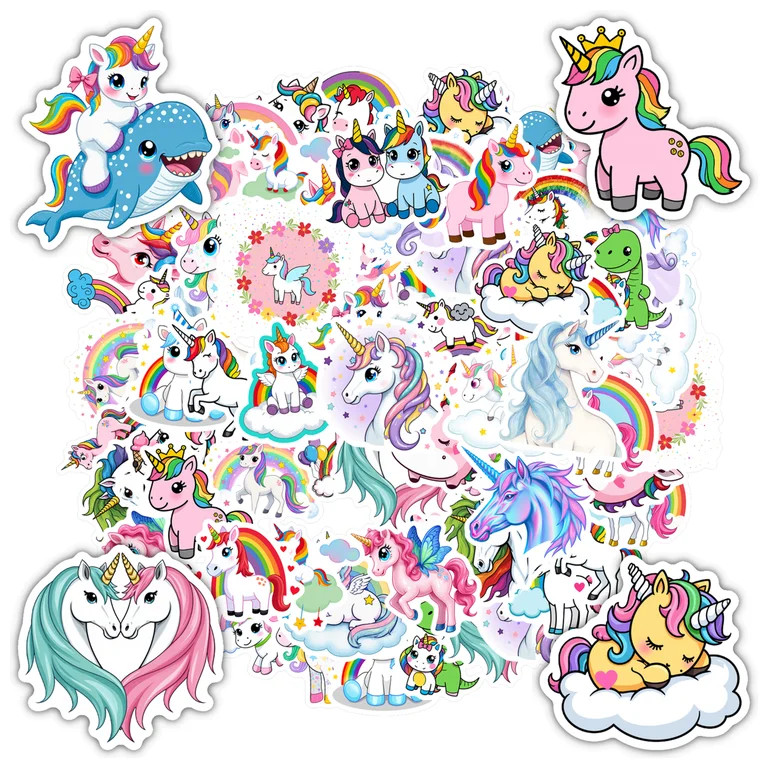 35pcs Cute Unicorn Stickers Fantasy Animal Stickers Colorful Kids Stickers for Luggage Laptop Gui... | Walmart (US)