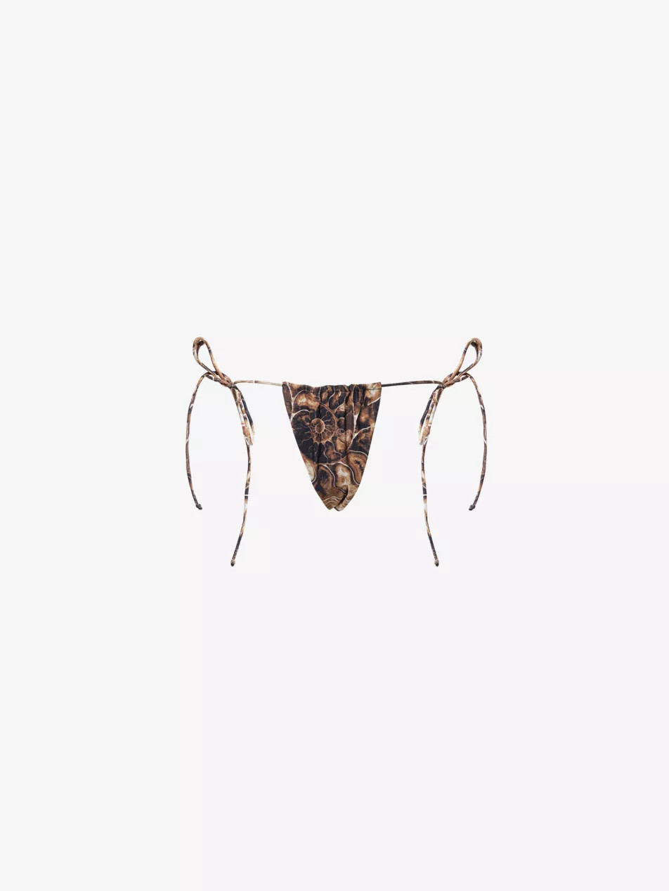 Tie-Side Graphic-Pattern Stretch-Woven Bikini Bottoms | Selfridges