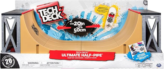 TECH DECK, Ultimate 20-Inch Half-Pipe Ramp Playset and Exclusive Primitive Pro Fingerboard, Kids ... | Amazon (US)
