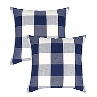 NAVIBULE 18 x 18In Farmhouse Decorative Square Throw Pillow Covers Buffalo Check Plaid Cushion Ca... | Amazon (US)