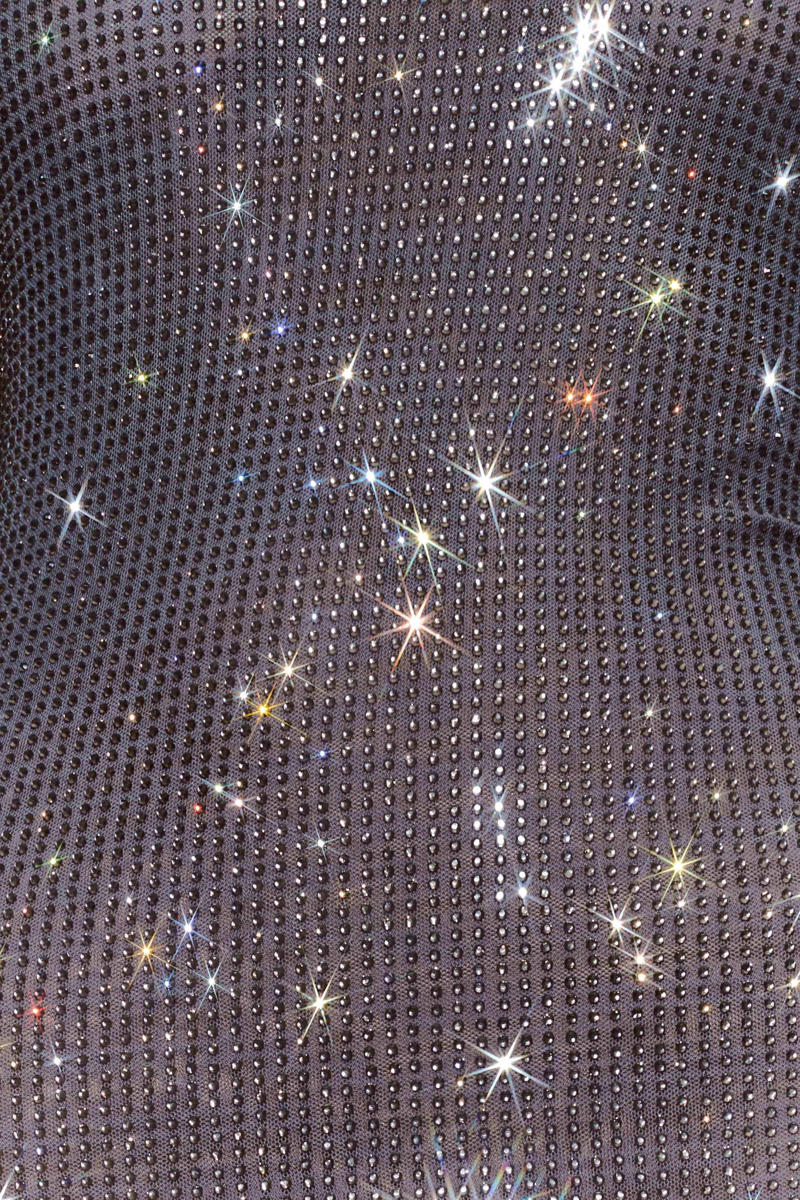 Marcia Diamante Long Sleeve Maxi Dress - Gunmetal | MESHKI US