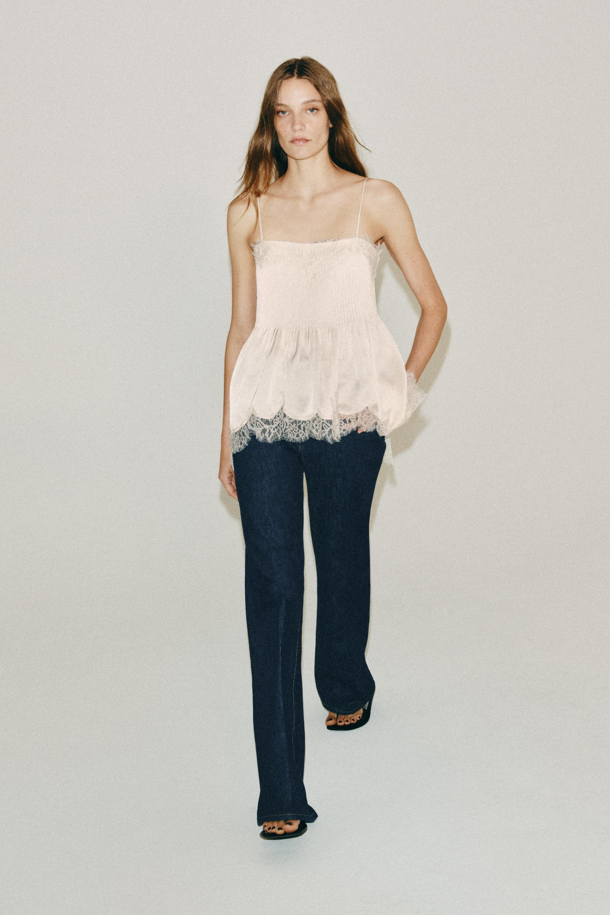 ZW COLLECTION LACE CAMISOLE TOP | Zara US