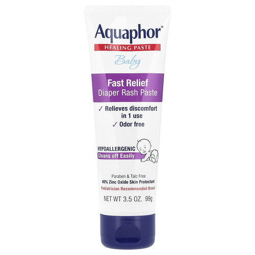 Aquaphor, Baby, Fast Relief Diaper Rash Paste, 3.5 oz (99 g) | iHerb