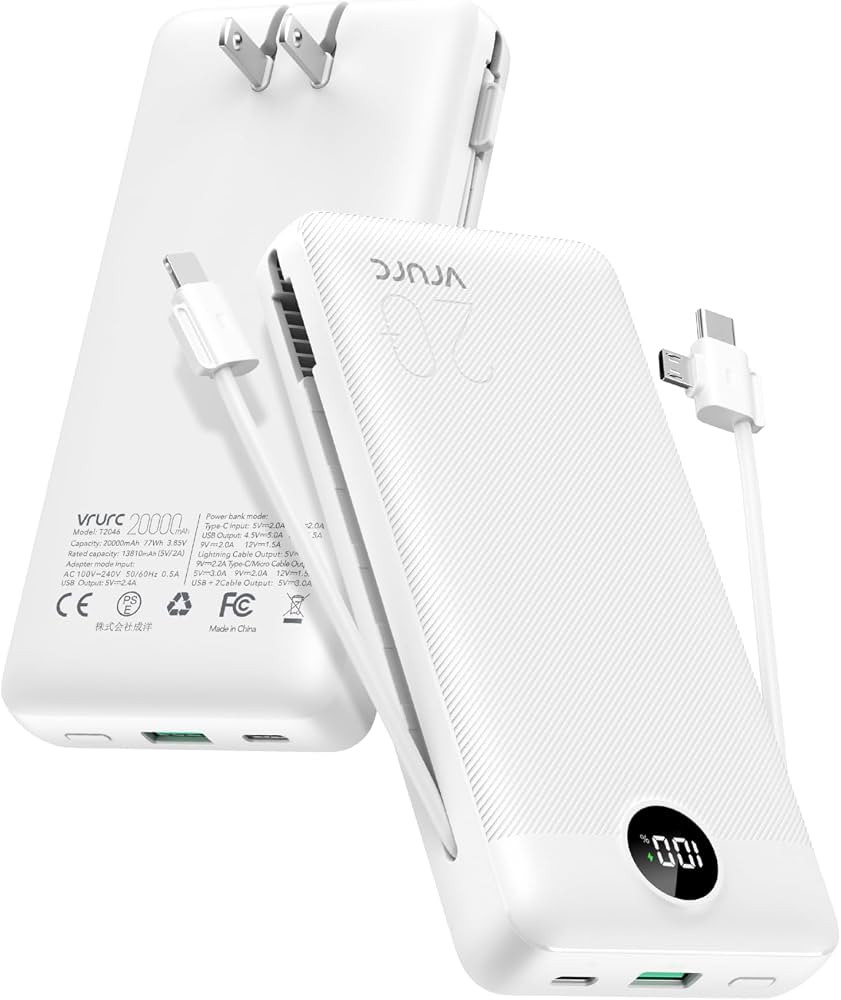 VRURC Power Bank 20000mAh, Fast Charging Portable Charger USB C,4 Output 2 Input Charging Bank Eq... | Amazon (US)