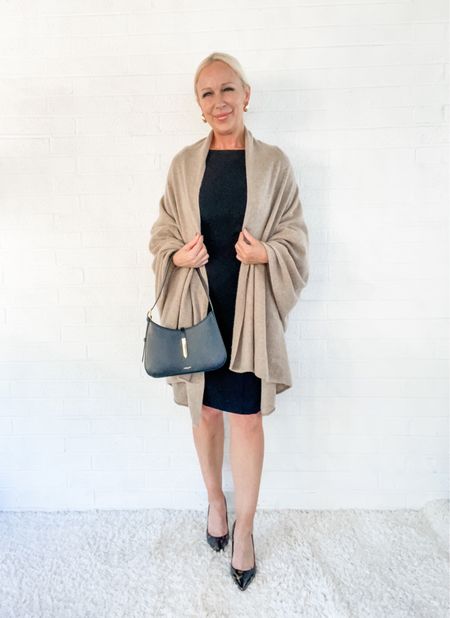 A simple way to style a cashmere wrap for Fall Fashion is to simply drape it over your shoulders for an elegant look  

#LTKover40 #LTKstyletip #LTKSeasonal