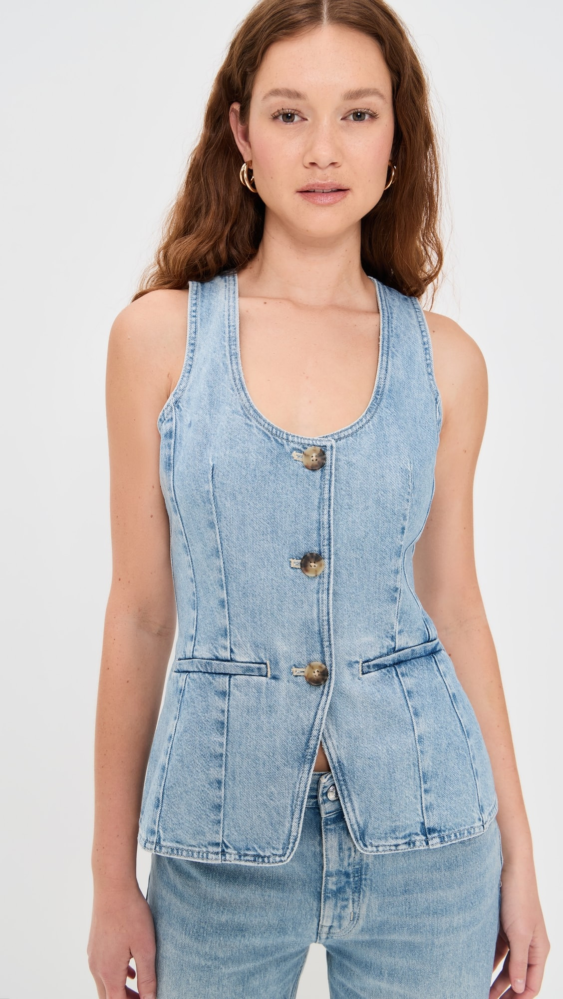 Madewell Denim Scoop Neck Vest In Edmonson Wash | Shopbop | Shopbop