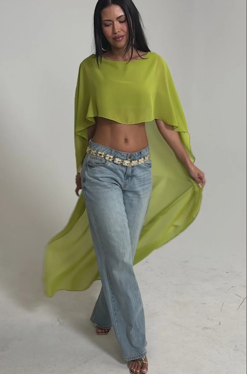 IT GIRL BLOUSE IN CHARTREUSE | AKIRA