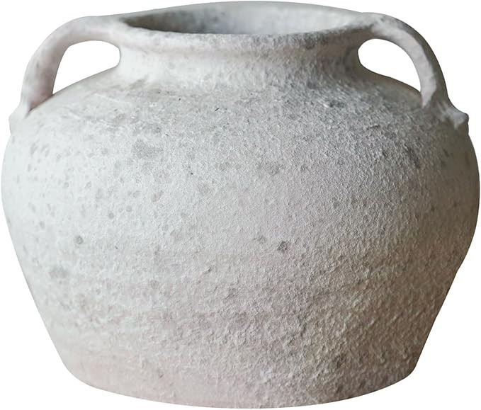 Rustic Terracotta Handle Flower Vase, Height 16.5cm/6.49in Vintage Clay Vases Farmhouse Decor, fo... | Amazon (US)