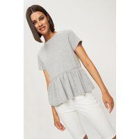 Relaxed Peplum Cotton T Shirt | Debenhams UK
