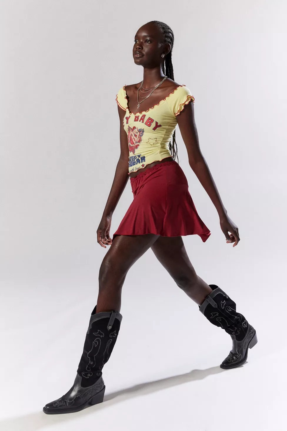 Kimchi Blue Angelica Graphic Baby Tee | Urban Outfitters (US and RoW)