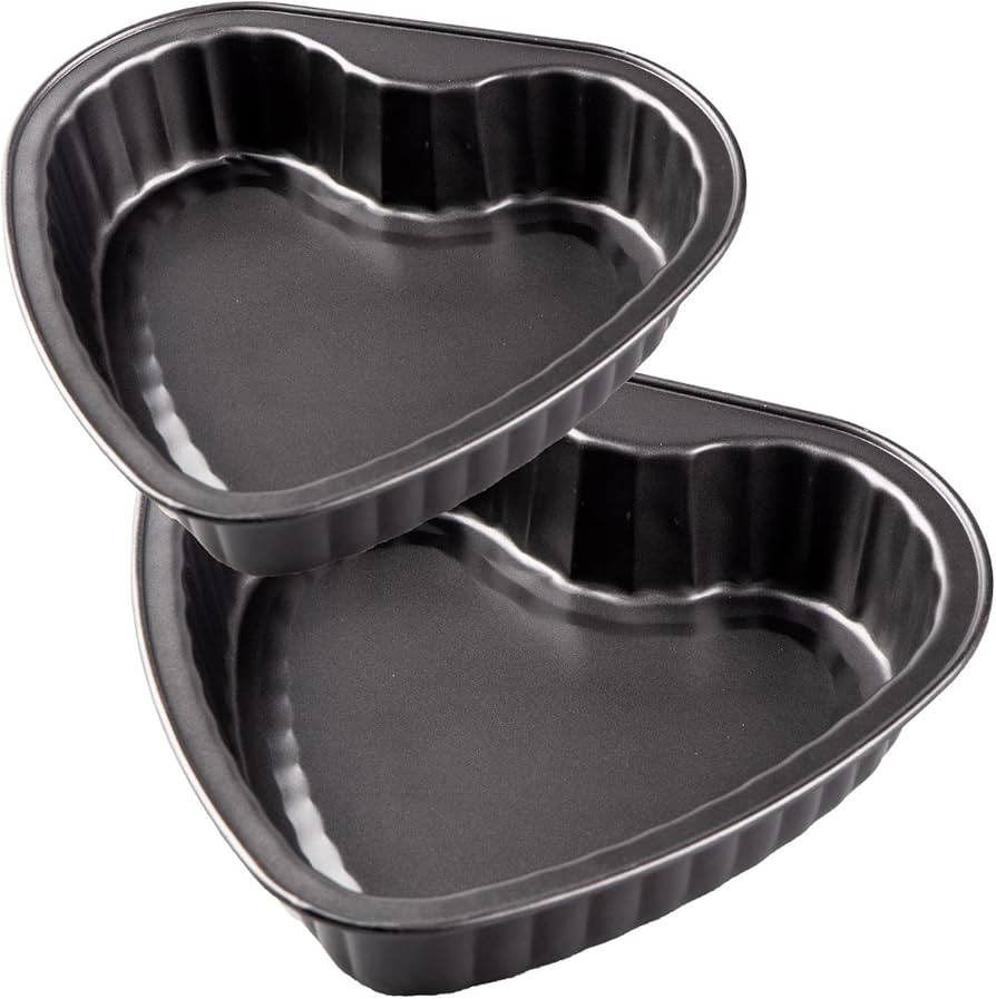 Heart Cake Pan Set of 2, 8 Inch and 9 Inch Heart Shaped Baking Pan Cookie Pan for Valentine's Day... | Amazon (US)