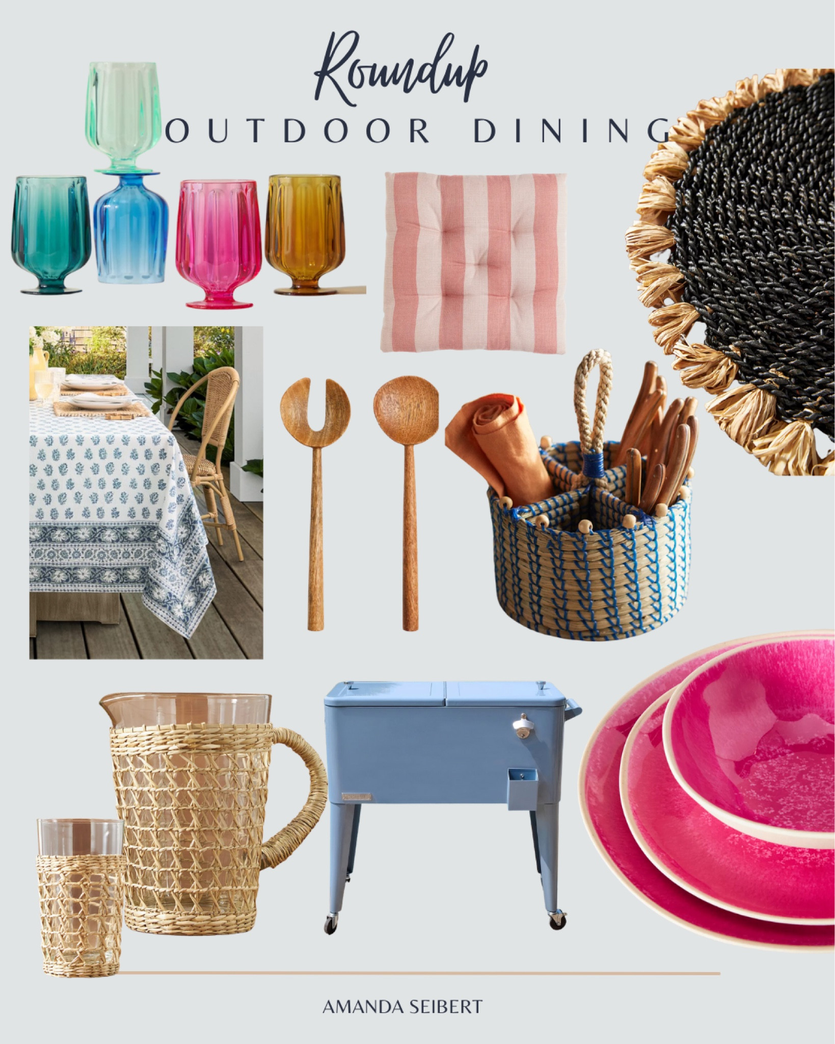 Getting outdoor dining ready! 

Outdoor dining, colorful glasses, Anthropologie home, raffia glasses, pattern tableclothes, coastal home 

#LTKGiftGuide #LTKhome #LTKsalealert