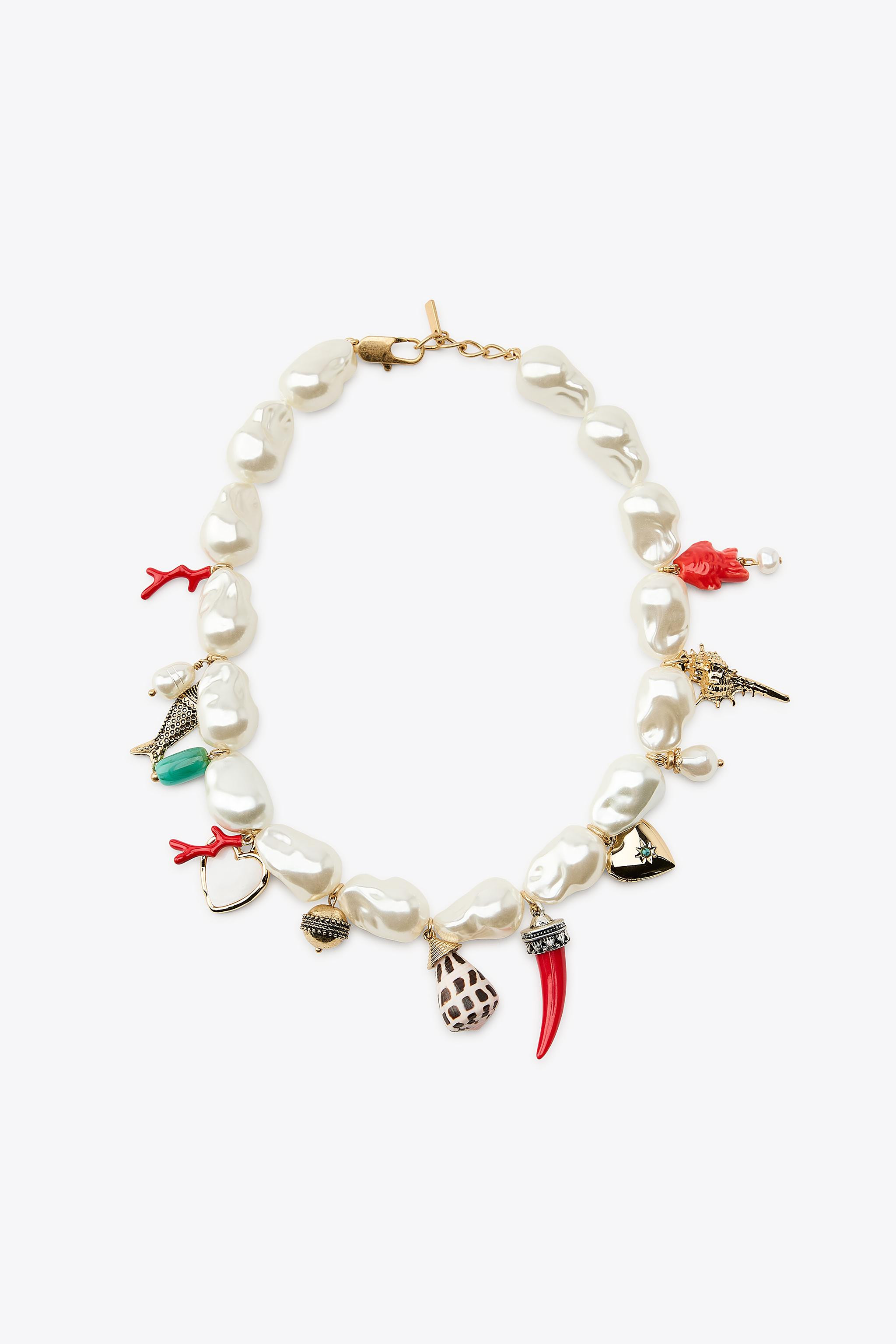 CHARM AND PEARL NECKLACE | Zara US