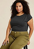 Plus Size 24/7 Pleated Fairhaven Sandwash Tee | Maurices