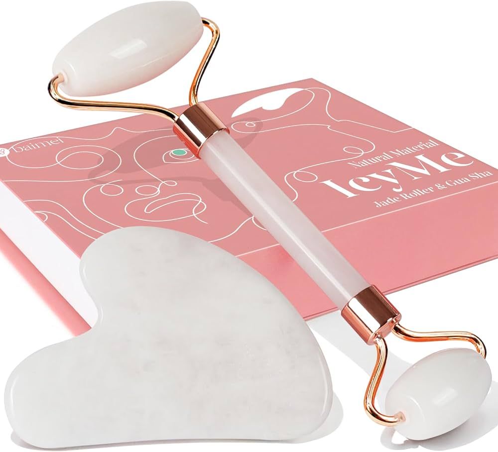 BAIMEI Jade Roller & Gua Sha, Face Roller, Facial Beauty Roller Skin Care Tools, Self Care Gift f... | Amazon (US)