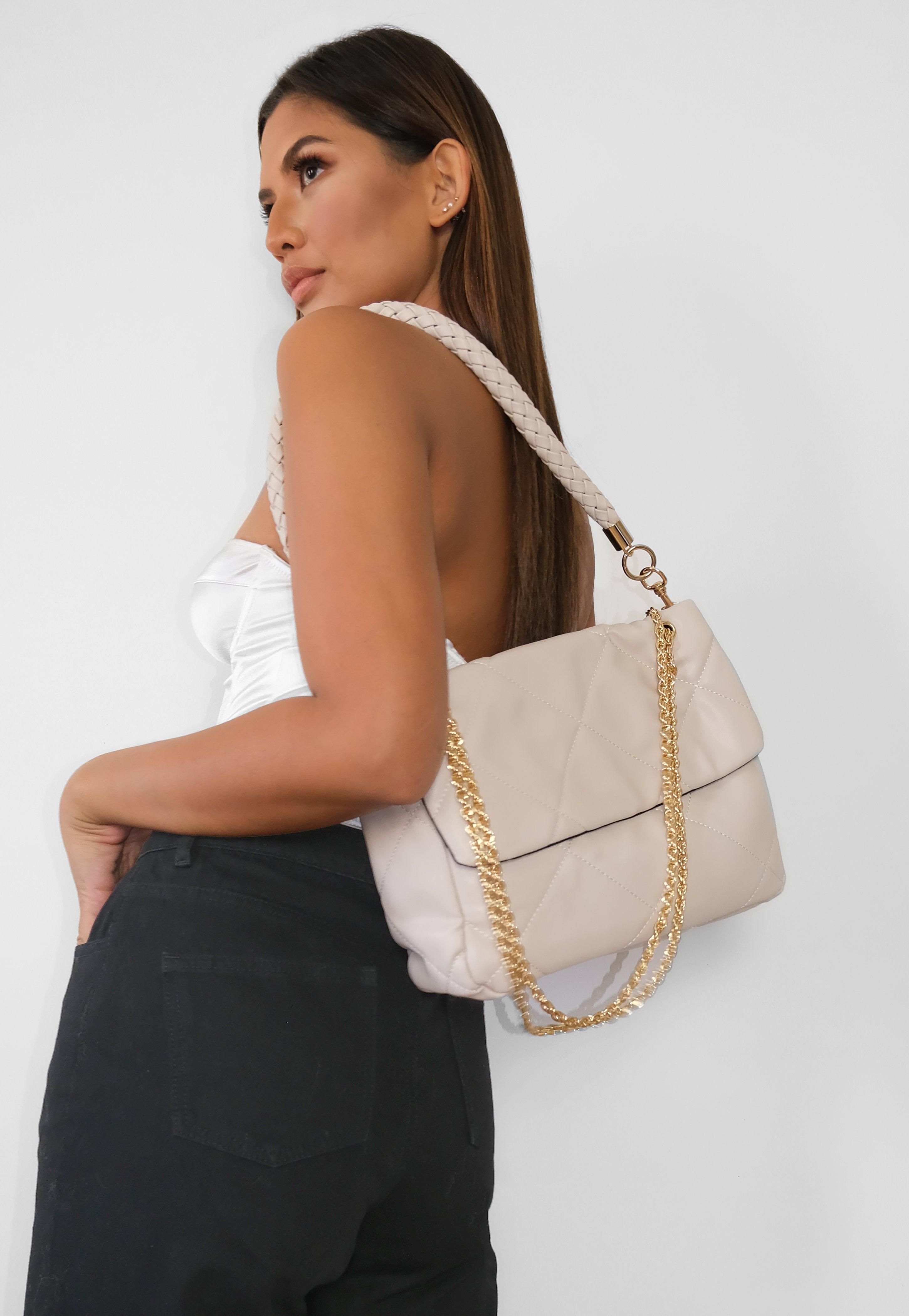 Cream Quilted Shoulder Bag | Missguided (US & CA)
