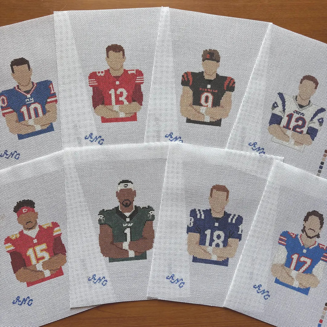Custom Football Player Needlepoint Canvas, 18 Mesh, Hand-painted - Etsy | Etsy (US)