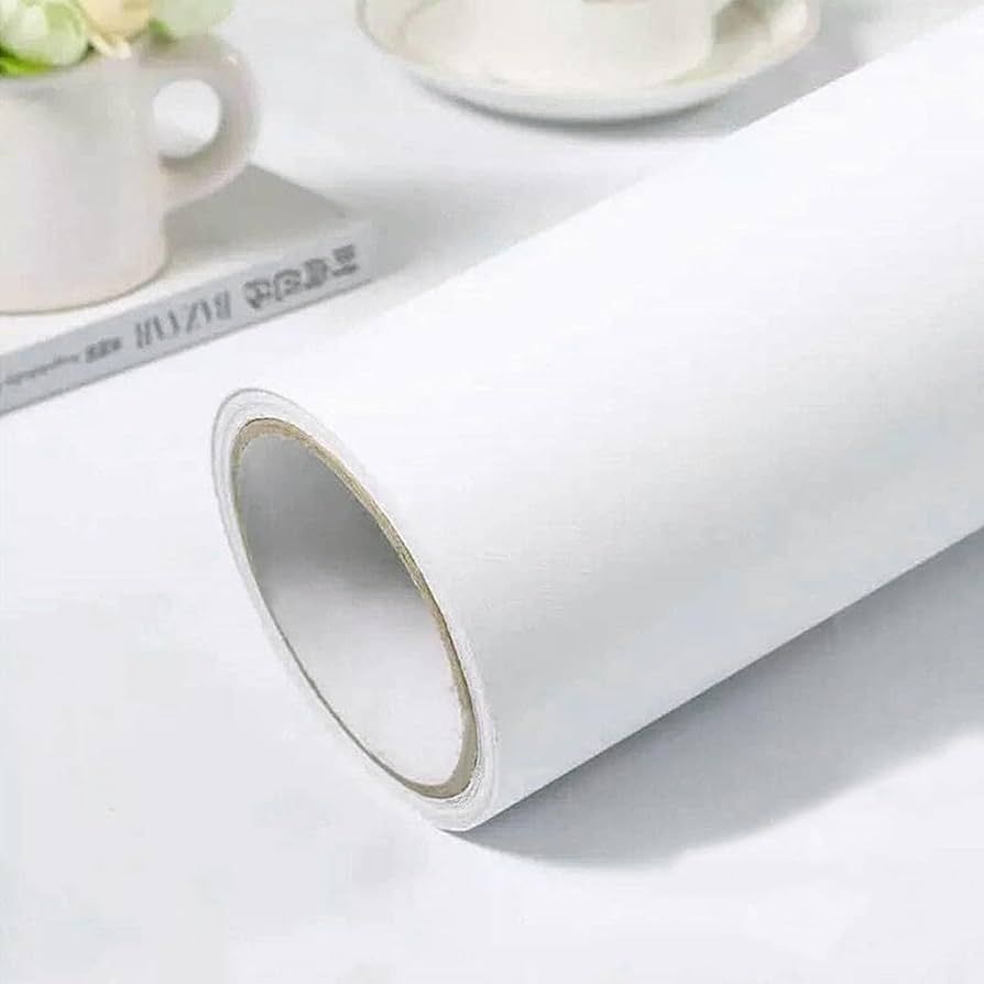 (15.7 inch x118 inch) White Self-Adhesive Wallpaper Film Stick Paper Easy to Apply Peel and Stick... | Amazon (US)