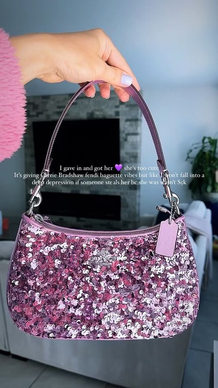 Purple sequin bag, shoulder bag, coach bag, statement purse, valentines gift for her 

#LTKfindsunder100 #LTKGiftGuide #LTKitbag